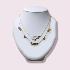 Layered Double Chain Name Necklace ♥ The most unique jewelry you can find, perfect gift for you and your loved one ♥ Available in 2 colors: Silver color: rhodium plated Sterling silver . Gold color: gold plated Sterling silver.   It takes 14 to 21 business days ♥ I can design with any font type. If you want to order by a special font in your mind, please make an order first then let me know the font name you want us to use ♥ The most unique jewelry you can find, perfect gift for you and your lov Pendant Name Necklace For Anniversary Gift, Personalized Pendant Chain Necklace For Anniversary, Customizable Pendant Necklaces For Anniversary, Customizable Pendant Necklace For Anniversary, Customized Nameplate Necklaces For Anniversary, Customizable Pendant Necklaces For Anniversary Gift, Name Pendant Necklaces For Anniversary, Name Pendant Necklace For Anniversary, Personalized Sterling Silver Chain Necklace For Anniversary