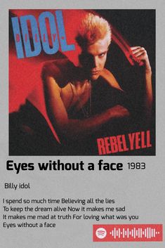 an ad for rebel yell with the caption that reads, i dol eyes without a face 1933