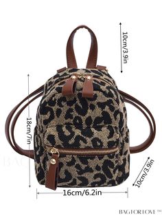 BagForLove - Compact Leopard Pattern Utility Backpack Product Description Color Multicolor Strap Type Adjustable Composition 100% Polyester Material Fabric Pattern Type Leopard Print Bag Size Mini Closure Type Zipper Type Classic Backpack Style Fashionable Features Multi-function Size Chart INCH CM Handle Height Strap Length Bag Height Bag Width Bag Length 3.9 inch 45.3 inch 7.1 inch 3.9 inch 6.3 inch Handle Height Strap Length Bag Height Bag Width Bag Length 10 cm 115 cm 18 cm 10 cm 16 cm Detai Casual Backpack With Mobile Phone Bag, Casual Portable Backpack For On-the-go, Casual Backpack With Mobile Phone Bag For On-the-go, Utility Backpack, Leopard Print Bag, Rhinestone Handbags, Backpack Style, Classic Backpack, Diy Supplies