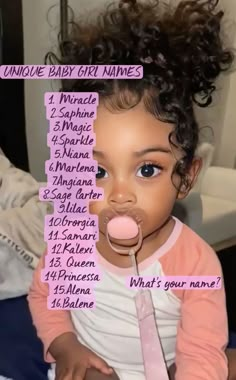 the baby girl names are written on her nose