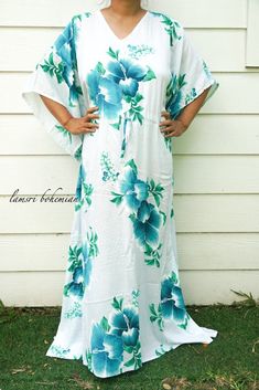 "Measurement and detail: 👉Fabric: 100% Breathable and Comfy Rayon 👉Special Feature: Adjustable rope around the waist to tighten the kaftan 👉Size: One Size Fits Most (M-5XL) Extremely comfy 👉Boho/Hippie /Hawaiian/Beach/Tropical Theme 👉Length of Dress: 55\" 👉Width of Dress: 45\" 👉Bust 60\"-90\" 👉The back is identical to front pattern 👉Great for wearing while doing arts, crafts, relaxing at your home or feeling tropical vibes. ------------------------------------------- 🌸Care Instruction: Beachwear Floral Print Maxi Dress In Free Size, Free Size Floral Print Maxi Dress For Beachwear, Summer Maxi Dress For Pool, Tropical Style Short Sleeve Kaftan For Vacation, Tropical Short Sleeve Kaftan For Vacation, Short Sleeve Tropical Print Maxi Dress For Beach, Tropical Short Sleeve Maxi Dress For Vacation, Short Sleeve Maxi Dress With Tropical Print For Beach, Long Floral Print Beach Dress For Beach Season