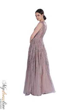 Dulce Celia Serena Spring 2019 evening collection dress. Elegant Evening Dress, Embroidered Details, Evening Dresses Elegant, Grand Entrance, Tulle Fabric, High Neckline, Dusty Rose, Long Skirt, Timeless Pieces