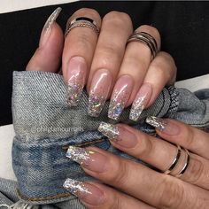 Follow my pinterest✨ @f1233v Ballerina Style Nails, Heart Image, Glittery Nails, Ballerina Nails, Coffin Nails Designs, Best Acrylic Nails, Gorgeous Nails, Cute Acrylic Nails, Acrylic Nail Designs