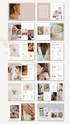 Jewellery Product Catalog Template - Editable Wholesale Lookbook Canva - A4 Product Brochure, Line Sheet - Instant Download Fashion Lookbook Design, Catalog Design Inspiration, Catalog Cover Design, Design De Configuration, Catalogue Design Templates, Catalog Design Layout, Product Catalog Template, Line Sheet, Catalogue Layout