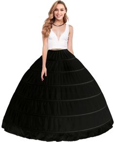 PRICES MAY VARY. 🌷【Crinoline Petticoat 6 Hoop Skirt】-With its 6-hoop structure, this long underskirt ensures maximum volume, adding depth and drama to your gown. Made with high-quality materials, this petticoat is comfortable. Choose between black or white to match your dress seamlessly. Elevate your bridal look with this crinoline petticoat! 🌷【Hoop Skirt For Women】-Enhance your ball gown or A-Line dress looking for the perfect petticoat to complement your ball gown or A-line dress? Designed s Ball Gown Petticoat, Hoop Petticoat, Hoop Skirt, Skirt For Women, Lounge Lingerie, Other Half, Bridal Look, Skirt Design, Quinceanera Dresses