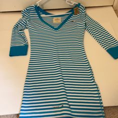 Nwt Y2k Hollister Blue/White Stripped Tee Shirt. 3/4 Length Sleeves. Size M. Hollister Long Sleeve Shirts, Y2k Hollister, Hollister Crop Tops, Moon Graphic Tee, Sequined Sweatshirt, Hollister Tops, Henley Shirts, Graphic Tee Shirts, Crop Shirt