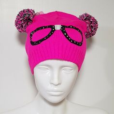 Brand new with tags Girls Winter Hats, Pink Glasses, Winter Hats Beanie, Hat Beanie, Winter Hat, Bright Color, Winter Hats, Crochet Hats, Brand New