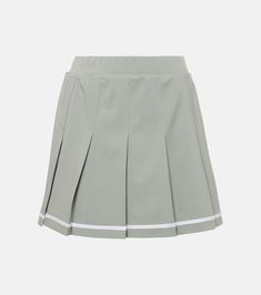 Clarendon high-rise tennis skirt in grey - Varley | Mytheresa Summer Pleated Elastane Tennis Skirt, Sporty Elastane Skirt With Elastic Waistband, Elastane Mini Tennis Skirt For Sports, Mini Elastane Tennis Skirt For Sports, Tennis Mini Pleated Skirt, Sporty Stretch Pleated Mini Skirt, Sporty High Waist Pleated Skort, Sporty Elastane Skort With Lined Skirt, Sporty Elastane Skort