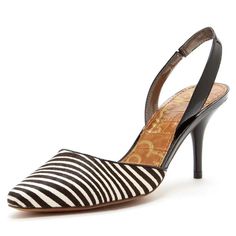 Nwt- Sam Edelman Zebra Print Slingback Heels Has Never Been Worn Pointed Toes 2.5” Heel Zebra Print ~ Made W/ Calf Hair Original Box Not Included White Slingback Pumps With 4-inch Heel For Work, White High Heel Sandals For Work, Slingback Heels, Slingback Heel, Calf Hair, Sam Edelman Shoes, Zebra Print, Sam Edelman, Cute Shoes