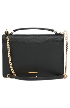 A single top handle adds charming detail to the structured silhouette of a versatile shoulder bag fashioned from soft and smooth leather. 8"W x 5"H x 2"D
 40" strap
 Front flap closure
 Lined
 Leather Imported Chic Leather Wallet On Chain With Adjustable Strap, Chic Leather Wallet On Chain For Daily Use, Chic Everyday Wallet On Chain With Detachable Strap, Chic Formal Wallet On Chain With Adjustable Strap, Leather Wallet On Chain With Detachable Strap, Chic Leather Rectangular Wallet On Chain, Chic Leather Wallet On Chain Rectangular, Chic Leather Wallet On Chain, Chic Rectangular Wallet On Chain With Adjustable Strap