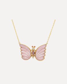 One of a Kind Pink Opal Butterfly One of a Kind Pink Opal Butterfly Gurhan Gurhan  Squash Blossom Vail Luxury Pink Cabochon Jewelry, Yellow Gold Pink Opal Jewelry For Gift, Elegant Pink Opal Yellow Gold Jewelry, Squash Blossom, Pink Topaz, Gold Butterfly, Australian Opal, Pink Opal, Lobster Clasp