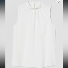 A Brand New With Tags Attached Blouse From H&M. In Perfect Condition, No Flaws. All Items Come From A Smoke Free Home. White Sleeveless Blouse For Office, White Sleeveless Office Blouse, White Sleeveless Office Top, Classic White Sleeveless Blouse, Classic H&m Tops For Workwear, H&m Classic Tops For Workwear, H&m Blouse For Summer Workwear, H&m Office Tops For Spring, H&m Spring Office Tops