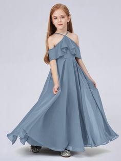 Slate_Blue Light Blue Junior Bridesmaid Dresses, Jr Bridesmaid Dresses, Prom Dress For Girls, Kids Bridesmaid Dress, Kids Prom Dresses, Jr Bridesmaid, Cute Blue Dresses, Children Dress, Dusty Blue Bridesmaid Dresses