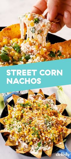 Elote (Mexican Street Corn) Nachos Street Nachos, Street Corn Nachos, Corn Nachos, Mexican Street Corn, Street Corn, Mexican Street, Think Food, Snacks Für Party, Food Trucks