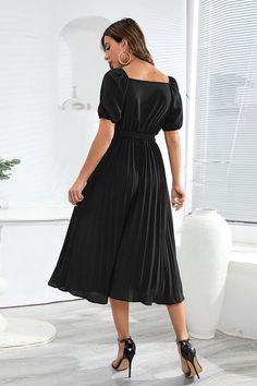 DetailsMidi dress in surplice neckline. short sleeves. pleated details. tie-belt waist. solid colour and a midi length. Style this dress with any solid sandals or tie-up mules and a handbag.â€?Surpliceâ€?Short sleevesâ€?Tie-belt waist & pleated detailsâ€?Solid colourâ€?Midi lengthFabric Composition95% Polyster. 5% SpandexWash CareMachine WashSize Chart 🌸 US UK/AU EU S 2-4 6-8 34-36 M 4-6 10-12 36-38 L 6-8 12-14 38-40 XL 8-10 16-18 40-42 2XL 12-14 18-20 42-44 Party Midi Dress With Tie Waist, Solid Color Belted V-neck Midi Dress, Solid Color Midi Dress With Tie Waist For Party, Solid Maxi Dress With Tie Waist And Short Sleeves, Belted Midi Dress With V-neck, Casual Solid Color Pleated Maxi Dress, Casual Solid Pleated Maxi Dress, Solid Dress With Tie Waist For Date Night, Tie Waist Dress For Date Night