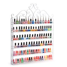 6 TIER White Nail Polish Display Wall Rack Metal Organizer Fit Up To 120 Bottles Features:   Professional quality salon polish rack ，keep your nail polish bottles organized, secure, and ready for use.   Bring elegance to your business with its spacious size, you can fit numerous nail polish bottles.   It has 6 shelves to attractively display a variety of brand name nail polish bottles.   High Quality with 6 Layers.   Approximate Dimensions: 24.5" L X 2" W X 29" H.   Each iteam has been inspect before shippment.   The mounting hardware is included and made easy to hang instantly.   Color : White   Package included:   1 x Shelf (Bottles of nail polish not included.) 1 x Free tools (Expansion Pipes & Screws)   ShippingPaymentReturn & Refund policyFeedbackCustomer Support - Contact Shipping FR Nail Polish Wall, Nail Polish Wall Rack, Nail Polish Display, Nail Polish Shelf, Nail Polish Holder, Nail Polish Rack, Polish Display, Nail Polish Storage, Nail Polish Organizer