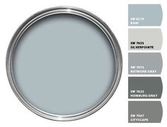 a gray paint color with the names and colors on it