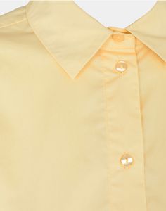 Classic oversized shirt in light yellow with button closure on the front. Elegant collar and wide edges around the wrist. The model measures 176 cm cm and wears size S 100% cotton SKU : S232251 Summer Shirt With Fold Down Collar, Summer Blouse With Fold Down Collar And Placket, Summer Blouse With Placket And Fold Down Collar, Summer Blouse With Button Closure And Fold Down Collar, Oversized Yellow Collared Tops, Oversized Tops With Buttons And Fold Down Collar, Summer Tops With Button Closure And Fold Down Collar, Yellow Relaxed Fit Blouse With Buttons, Relaxed Fit Yellow Blouse With Buttons