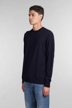 Knitwear in blue wool, round neck, long sleeves, metallic logo, ribbed cuffs and bottom, 100% wool, Made in ItalyGender: MenMaterial: WOOLColor: BLUEMade in: ITProduct ID: 401929_GMP00947P000665*Import tax/duty will be calculated at checkout (If applicable) Wool Crew Neck Sweatshirt In Fine Knit, Modern Crew Neck Sweater With Ribbed Cuffs, Modern Merino Wool Crew Neck Sweater, Modern Long Sleeve Sweater With Ribbed Neckline, Navy Fine Knit Long Sleeve Sweater, Wool Crew Neck Sweatshirt With Ribbed Cuffs, Wool Sweatshirt With Ribbed Cuffs And Crew Neck, Navy Wool Crew Neck Sweater, Blue Wool Tops With Ribbed Cuffs