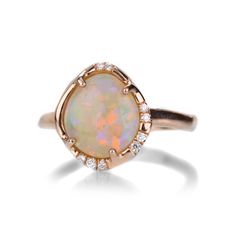 Sirciam Aphenos Galactic Gem Opal Ring | Quadrum Gallery Sirciam Jewelry, Boho Opal Ring, Opal Ring Simple, Opal And Diamond Ring, Unique Opal, Stack Rings, Opal Ring Gold, Opal Engagement, 14k Rose Gold Ring