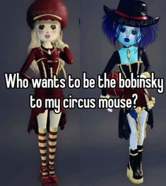 two dolls that are wearing different outfits and hats