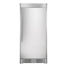 a stainless steel refrigerator on a white background