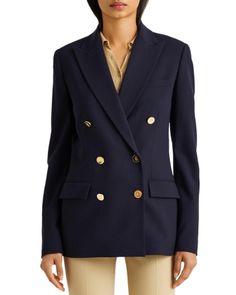 Lauren Ralph Lauren Wool Crepe Blazer Ralph Lauren Womens Clothing, Ralph Lauren Blazer, Crepe Blazer, Wool Crepe, Ralph Lauren Women, Lauren By Ralph Lauren, Stretch Crepe, Ralph Lauren Womens, Breasted Blazer