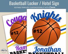 basketball locker / hotel sign template