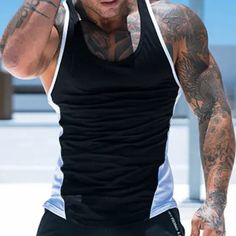 Season:Summer; Fabric:Polyester; Sleeve Length:Sleeveless; Gender:Men's; Style:Bodybuilding Fitness,Streetwear,Fashion; Tops Type:Vest Top,Undershirt,Tank Top; Occasion:Athleisure,Sports  Outdoor; Pattern:Color Block; Neckline:Scoop Neck; Listing Date:04/18/2023; Bust:; Length:; Knit Style:Ribbed Mens Workout Tank Tops, Undershirt Tank Top, Cheap Tank Tops, Streetwear Mode, Sleeveless Outfit, Muscle T Shirts, Gym Tank Tops, Fashion Comfortable, Muscle Tank Tops