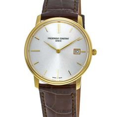 New! Frederique Constant Yellow Gold Tone Men's Watch Thanks For Viewing Our Listing! We Always Ship Your Order Securely In A Box With Padding 100% Authentic Brand New With Tags Case Diameter: 37mm Case Thickness: 5.8mm Functions: Date And Hour, Minute Water Resistant: 30 Meters - 100 Feet Yellow Gold Business Watch, Classic Business Watch Accessories With Metal Dial, Classic Analog Watches, Classic Yellow Gold Leather Watches, Classic Watches With Diamond Hour Markers, Anniversary Leather Watch With Diamond Hour Markers, Classic Analog Watches With Round Dial, Classic Business Watches With Round Dial, Classic Chronograph Watch Accessories For Anniversary