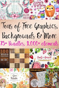 tons of free graphics, backgrounds and more to use in your project or scrapbook