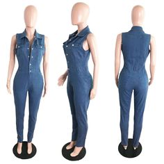 Slim Slimming Sleeveless Jumpsuit Jeans Non-stretch Sleeveless Denim Jumpsuit For Summer, Chic Sleeveless Denim Jumpsuit, Casual Stretch Sleeveless Denim Jumpsuit, Chic Sleeveless Denim Jumpsuit With Pockets, Casual Sleeveless Bodysuit, Chic Fitted Sleeveless Overalls, Chic Sleeveless Fitted Overalls, Chic Sleeveless Stretch Denim Jumpsuit, Casual Fitted Sleeveless Jumpsuit