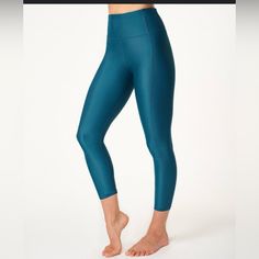 New Never Worn Sweaty Betty Xs Teal Blue High Waisted High Shine Leggings. Original Tags Have Been Removed Perfect Condition No Rips Tears Holes Or Stains. Athleisure High Waist Yoga Capris, High Waist Athleisure Capris For Yoga, High Waist Athleisure Capris For Sports, Blue Compressive Activewear With Pockets, Compressive Blue Activewear With Pockets, Sporty High Waist Capris For Workout, Sporty High-waist Capris For Workout, Sporty High-waist Workout Capris, Blue Capri Yoga Bottoms