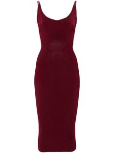 Find MUGLER Sleeveless Knitted Mididress on Editorialist. blood red ribbed knit round neck spaghetti straps below-knee length Mugler Dress, Fujiko Mine, Chanel Loafers, Red Knit Dress, Black Tweed, Sleeveless Knit, High Waist Fashion, Red Midi Dress, Blood Red