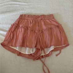 Brand New Altered State Skort. Pretty Peachy Color Cute Spring Shorts With Pockets, Cute Solid Color Spring Bottoms, Cute Summer Bottoms With Pockets, Casual Cotton Ruffle Shorts, High Waist Pink Shorts With Ruffles, Cute Cotton Shorts In Solid Color, High Waist Pink Ruffled Shorts, High-waisted Pink Ruffled Shorts, Cute Solid Color Shorts For Spring