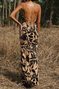 Lasaky - Long and Lovely Maxi Dress with Sleeveless and Backless Design Vacation Sundress, Maxi Slip Dress, Backless Design, Cross Straps, Olivia Mark, Floral Printed, Sundress, Spaghetti Strap, Slip Dress