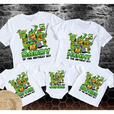 three t - shirts with teenage mutant characters on them