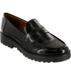 MIA AMORE Hali Lug Sole Penny Loafer (Women) | Nordstromrack Affordable Closed Toe Loafers With Rubber Sole, Black Loafers Women's Nordstrom, Cheap Synthetic Loafers With Flat Heel, Loafer Shoes Women Casual, Styling Loafers Women Nordstrom, Black Shoes Loafers Women, Cheap Comfortable Women's Loafers, Loafers Women Dress, Luxury Lug Sole Dress Shoes For Formal Occasions