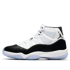 The Nike Air Jordan 11 "Concord" delivers luxury and chicness with its signature glossy patent leather outlining the upper. Embracing the white midsole is a layer of icy blue outsole, which gives a taste of simplicity. (SNKR/Heel/AJ11/Unisex/High Top/Basketball) Concord 11 Outfit, Jordan Shoes 11, Jordans 11, Retro 11 Concord, Air Jordan 11 Concord, Jordan 11 Concord, Jordan 11s, Jordan Retro 11, Nike Air Jordan 11