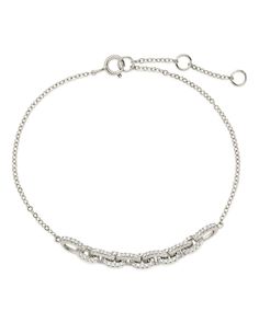 Treat yourself to a chain reaction of style with this Harley Chain Bracelet! This badass piece of bling features a sleek chain with CZ-studded detail -- a sparkly reminder of just how fierce you are! With a bold chain, plus a side of bling, you're sure to be a standout in any outfit. Materials: 14K gold or rhodium plated brass, cubic zirconia Features: Measures 6.75" with 1" extender, 0.15" width, 1.5mm CZ stones, Lead & Nickel free, lobster clasp Chain Reaction, Silver Chain Bracelet, Gold Bracelet Chain, Pearl Earrings Dangle, Sterling Silver Hoops, Silver Hoops, Cz Stone, Initial Necklace, Spring Rings