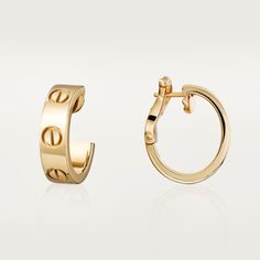 Cartier Earrings, The Bling Ring, Love Earrings, Golden Earrings, Dope Jewelry, Classy Jewelry, Jewelry Lookbook, Cartier Love, Girly Jewelry