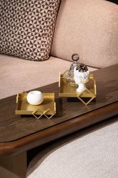 two trays on top of a coffee table