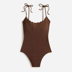 J.Crew: Smocked Tie-shoulder One-piece Swimsuit For Women Summer Ruched Swimwear With Ruffled Straps, Summer Swimwear With Ruched Ruffled Straps, Sleeveless Swimwear With Tie Straps For Poolside, Sleeveless Summer Swimwear With Smocked Bodice, Sleeveless Smocked Bodice Swimwear For Summer, Sleeveless Swimwear With Smocked Bodice For Summer, Sleeveless Swimwear With Smocked Bodice, Sleeveless Smocked Bodice Swimwear For Poolside, Sleeveless Swimwear With Tie Straps For Sunbathing