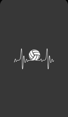 a volleyball ball is in the middle of a heartbeat line