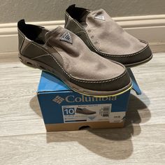 Columbia Pfg Bahama Vent Shoe Gray Slip On Loafer Pebble Tippet Men Size 10 Boat Men Size 10 New Without Tags - Nwot Comes With Original Box Msrp $70 Outdoor Slip-on Loafers With Rubber Sole, Casual Synthetic Moc Toe Slip-ons, Casual Slip-on Sneakers With Textured Sole For Outdoor, Casual Outdoor Loafers With Rubber Sole, Casual Loafers With Rubber Sole For Outdoor, Casual Slip-on Boat Shoes With Rubber Sole, Casual Slip-on Moccasins, Casual Gray Low-top Loafers, Synthetic Slip-on Boat Shoes With Cushioned Footbed