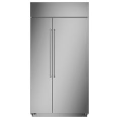 a stainless steel refrigerator freezer on a white background