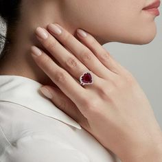 Elegant Red Heart-shaped Diamond Ring, Luxury Red Pear-shaped Ring, Luxury Brilliant Cut Lab-created Ruby Ring, Luxury Lab-created Ruby Ring With Brilliant Cut, Valentine's Day Ruby Ring Fine Jewelry, Luxury Heart Cut Diamond Ring For Valentine's Day, Luxury Heart Shaped Diamond Ring For Formal Occasions, Luxury Diamond Ring With Gemstone For Valentine's Day, Classic Heart-shaped Ruby Ring For Formal Occasions