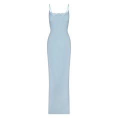 FITS EVERYBODY LACE LONG SLIP DRESS | DENIM Long Slip Dress, Long Midi, Long Slip, Slip Dresses, Lace Slip Dress, Form Fitting Dress, Romantic Lace, Silk Slip Dress, Denim Color