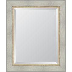 a white and gold framed mirror with an aged wood border around the edges, on a white background