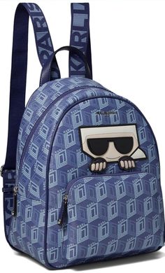 100% Man Made Imported Original  Exude confidence: Flaunt this backpak for women made to pair with any style; the perfect backpack for any occasion from vacation to everyday wear Nylon Logo Backpack, Logo Nylon Backpack, Designer Nylon School Backpack, Casual Blue Leather Backpack With Zipper, Designer Nylon School Bags, Casual Nylon Backpack With Logo, Trendy Blue Leather School Backpack, Nylon Backpack With Logo For Everyday Use, Trendy Blue Leather Backpack For Daily Use